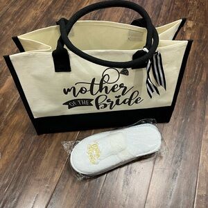 Mother of the Bride/Groom Tote and Slippers Set